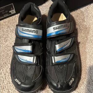 Shimano Black and Blue Cycling Shoes